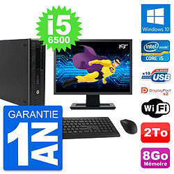 PC HP EliteDesk 800 G2 SFF Ecran 19" i5-6500 RAM 8Go Disque 2To Windows 10 Wifi - Occasion