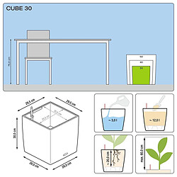 Cube Premium 30 - Kit Complet, rouge scarlet brillant 30 cm