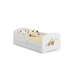 Kobi Lit enfant Sam+ tiroir de rangement - 160x80cm tracteur - avec matelas