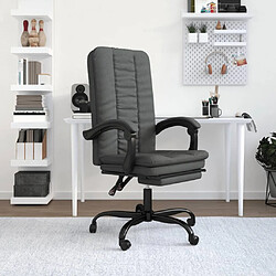 Maison Chic Fauteuil inclinable de bureau,Fauteuil luxe de relaxation Gris foncé Tissu -MN82966