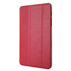 Etui en PU tri-fold en soie avec support rouge pour votre Samsung Galaxy Tab A 8.0 (2019)