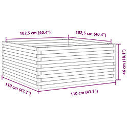 vidaXL Jardinière 110x110x46 cm bois de pin massif pas cher