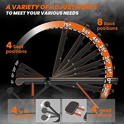 Banc de musculation réglable, Rattantree Banc d'entraînement pliable 880lbs/399kg pour salle de sport à domicile, banc d'entraînement incliné pour l'exercice complet du