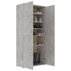 Maison Chic Armoire à Chaussures Gris béton,Meuble de Rangement à Chaussures 80x39x178 cm Aggloméré -MN73875 pas cher