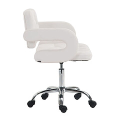 Avis Decoshop26 Chaise de bureau réglable en hauteur pivotante dossier et accoudoir synthétique blanc BUR10422