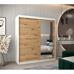 Abiks Meble Armoire PROMO T2 À Portes Coulissantes 200/180/62 2 Portes (Blanc/Artisan)