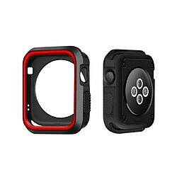 PHONECARE Coque Military Anti-Impact DoubleColor pour Apple Watch Series SE - 40mm - Noir / rouge