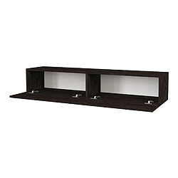 Helloshop26 Meuble TV 135 x 31 x 25 cm noir aspect chêne 03_0007868