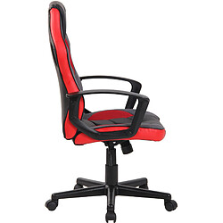 Decoshop26 Fauteuil de bureau gaming chaise gamer sur roulettes en synthétique et maille noir et rouge BUR10615