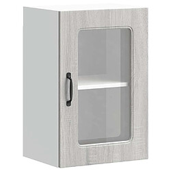 vidaXL Armoire murale de cuisine et porte en verre Kalmar sonoma gris