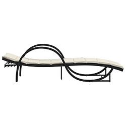 Acheter vidaXL Chaise longue avec coussin noir 60x199x42 cm résine tressée