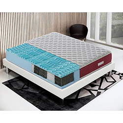 Materassi&Doghe Matelas 160x200 à ressorts ensachés - mémoire de forme - à 9 zones modèle Domy