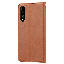 Avis Wewoo Housse Coque Étui en cuir Flip à texture de peau horizontale pour Huawei P20 Proavec cadre photo et supportemplacements cartes et porte-monnaie Marron