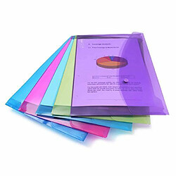 Rapesco Pochette Porte Document avec Bouton Pression en Polypropylène Transparent Papier Ministre (Lot de 5) en Couleurs Assorties