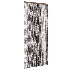 vidaXL Rideau anti-mouches marron et blanc 100x200 cm chenille