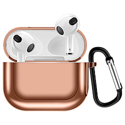 Coque en TPU antichoc avec porte-clés or rose pour votre Apple Airpods 3