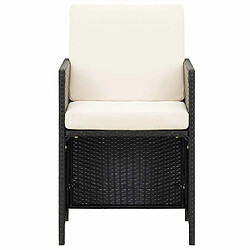 Avis Maison Chic Lot de 2 Chaises de jardin,Fauteuil d'extérieur avec coussins Résine tressée Noir -MN62128