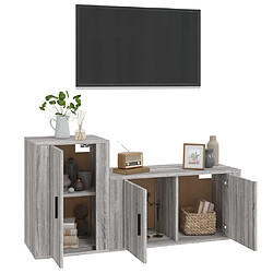 Avis Maison Chic Ensemble de meubles TV 2 pcs pour salon - Sonoma gris Bois d'ingénierie -MN52612