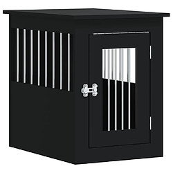 vidaXL Meuble de cage pour chiens noir 45x62x59 cm bois d'ingénierie