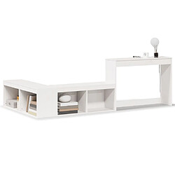 vidaXL Table de chevet avec bureau blanc bois de pin massif