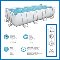 Avis Pack Piscine Bestway Power Steel Rectangulaire 549x274x122 cm Accessoires d'Entretien de Piscine avec Robot Nettoyeur