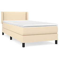 Maison Chic Structures de lit + matelas,Lit à sommier tapissier avec matelas Crème 80x200 cm Tissu -MN47575