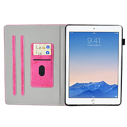 Etui en PU avec support, porte-carte et porte-stylo pour votre iPad Air (2013)/Air 2/9.7-pouces (2017)/(2018) - rose