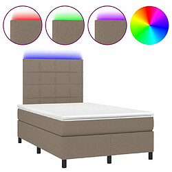 Sommier à lattes,Cadre à lattes de lit et matelas et LED pour Adulte Taupe 120x200cm Tissu -MN83354