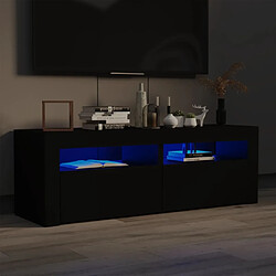 Maison Chic Meubles TV avec lumières LED - Banc TV pour salon noir 120x35x40 cm -MN12995