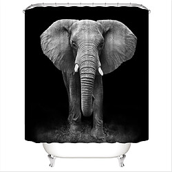 Universal Fond noir Éléphant africain Imprimé léopard Style lion Set de rideaux de douche Animaux sauvages Imprimé salle de bains Décoration maison Garçon Cadeau Rideaux |