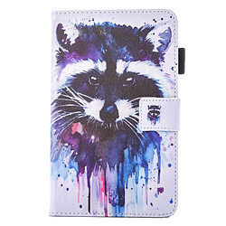 Wewoo Housse Étui pour Samsung Galaxy Tab E 8.0 / T377 belle bande dessinée motif raton laveur Horizontal Flip en cuir avec support et Slots de cartes Pen Slot