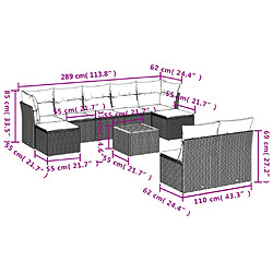 Avis Maison Chic Salon de jardin avec coussins 10 pcs | Ensemble de Table et chaises | Mobilier d'Extérieur beige résine tressée -GKD99981