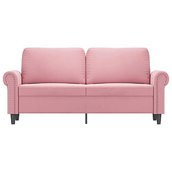 Avis Maison Chic Canapé à 2 places,Sofa de Salon,Canapé droit Rose 140 cm Velours -GKD962323