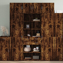 vidaXL Buffet haut chêne fumé 70x42,5x185 cm bois d'ingénierie