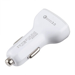 Avis Wewoo Chargeur voiture QC3.0 2.4A trois ports USB de rapide et intelligent (Blanc)