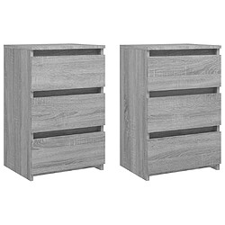 Maison Chic Lot de 2 Tables de chevet - Tables de Nuit Sonoma gris 40x35x62,5cm Bois ingénierie