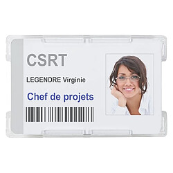 Badge rigide Tarifold ouvert pivotant à clip 55 x 85 mm pour 1 carte - Boîte de 10