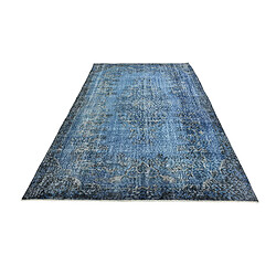 Avis Vidal Tapis de laine 302x183 Bleu Ultra Vintage