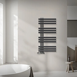 LuxeBath Radiateur de salle de bain Iron EM 500x1000mm anthracite raccord mural garniture