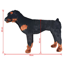 vidaXL Jouet en peluche Chien de race Rottweiler Marron et noir XXL pas cher