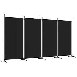 vidaXL Cloison de séparation 4 panneaux Noir 346x180 cm Tissu