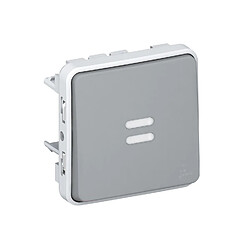 bouton poussoir lumineux - legrand plexo 55 - gris - composable