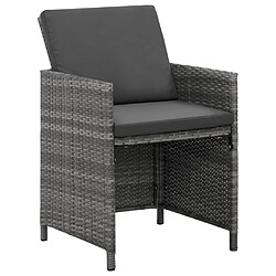 Avis Maison Chic Mobilier à dîner 5 pcs de jardin avec coussins - Ensemble table et chaises d'extérieur - Salon/Mobilier de jardin classique Résine tressée Gris -MN81420