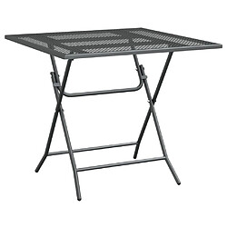 Maison Chic Table de jardin | Table d'extérieur 80x80x72 cm Maille métallique Anthracite -GKD60190 pas cher