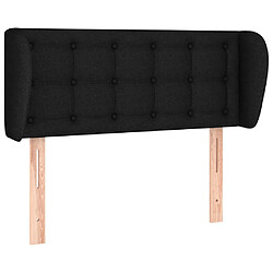 vidaXL Tête de lit avec oreilles Noir 93x23x78/88 cm Tissu