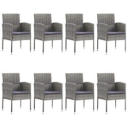 Avis Maison Chic Jeu à dîner de jardin 9 pcs,Mobilier de salle à manger d'extérieur,Meuble à dîner Résine tressée Anthracite et gris -GKD986254