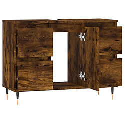 Acheter Maison Chic Armoire salle de bain,Meuble de rangement de salle de bain,Meuble haut chêne fumé 80x33x60cm bois d'ingénierie -GKD865505