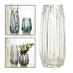 Avis Vase En Verre Clair Grand Vase à Fleur Hydroponique De Table D'affichage De Fleur 31cm Clair