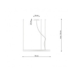 Luminaire Center Plafonnier LED intégré Rio Integrated Acier blanc 1 ampoule 150cm