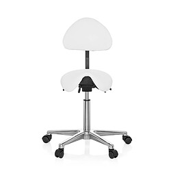 Tabouret / tabouret de travail / assise selle TOP WORK 20 polyuréthane blanc hjh OFFICE